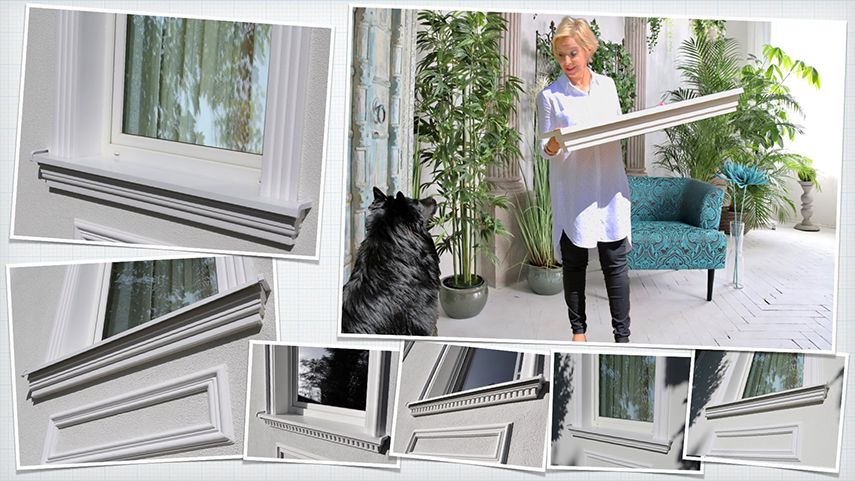 Akzentuierte Fensterbänke mit Stuck