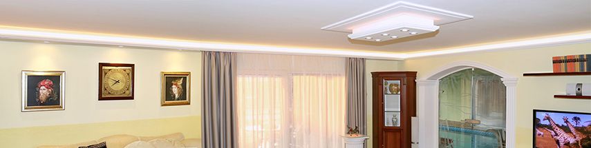 Stuckelemente und LED-Beleuchtung in perfektem Zusammenspiel