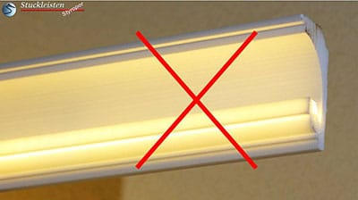 Zierleiste mit LED-Band ohne Reflektorleiste