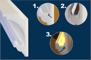 Unsichtbare Kabelführung in Stuckleisten