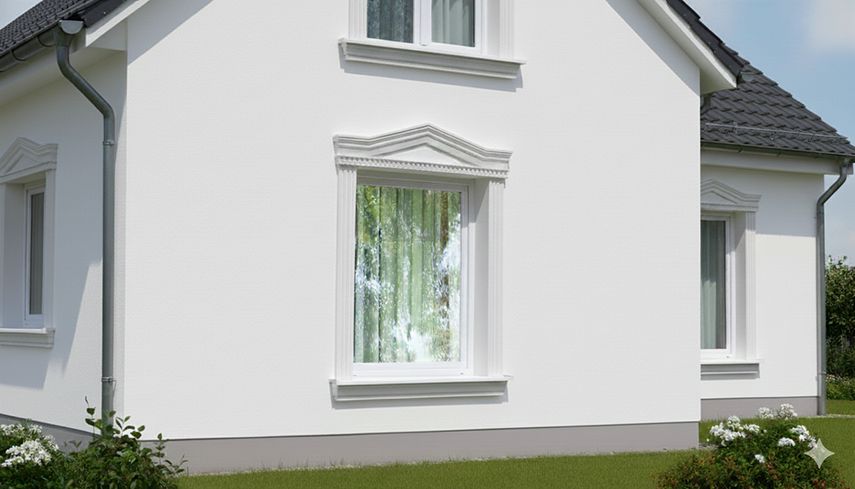 Fensterstuck mit der Dreieckbekrönung Mainz 108/104-F Fensterstuck mit der Dreieckbekrönung Mainz 108/104-F