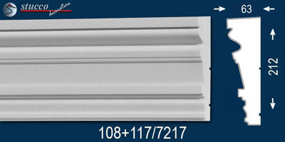 Stoßfestes Gesimsprofil aus Styropor Dortmund 108+117/7217 Stoßfestes Gesimsprofil aus Styropor Dortmund 108+117/7217