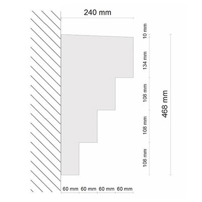 Querschnitt durch Gesimsprofil Leipzig 132 Querschnitt durch Gesimsprofil Leipzig 132
