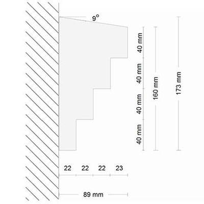 Querschnitt durch Gesimsprofil Mannheim 129 Querschnitt durch Gesimsprofil Mannheim 129