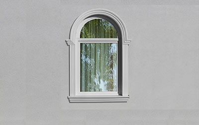 Flexible Stuckleiste an Rundfenster